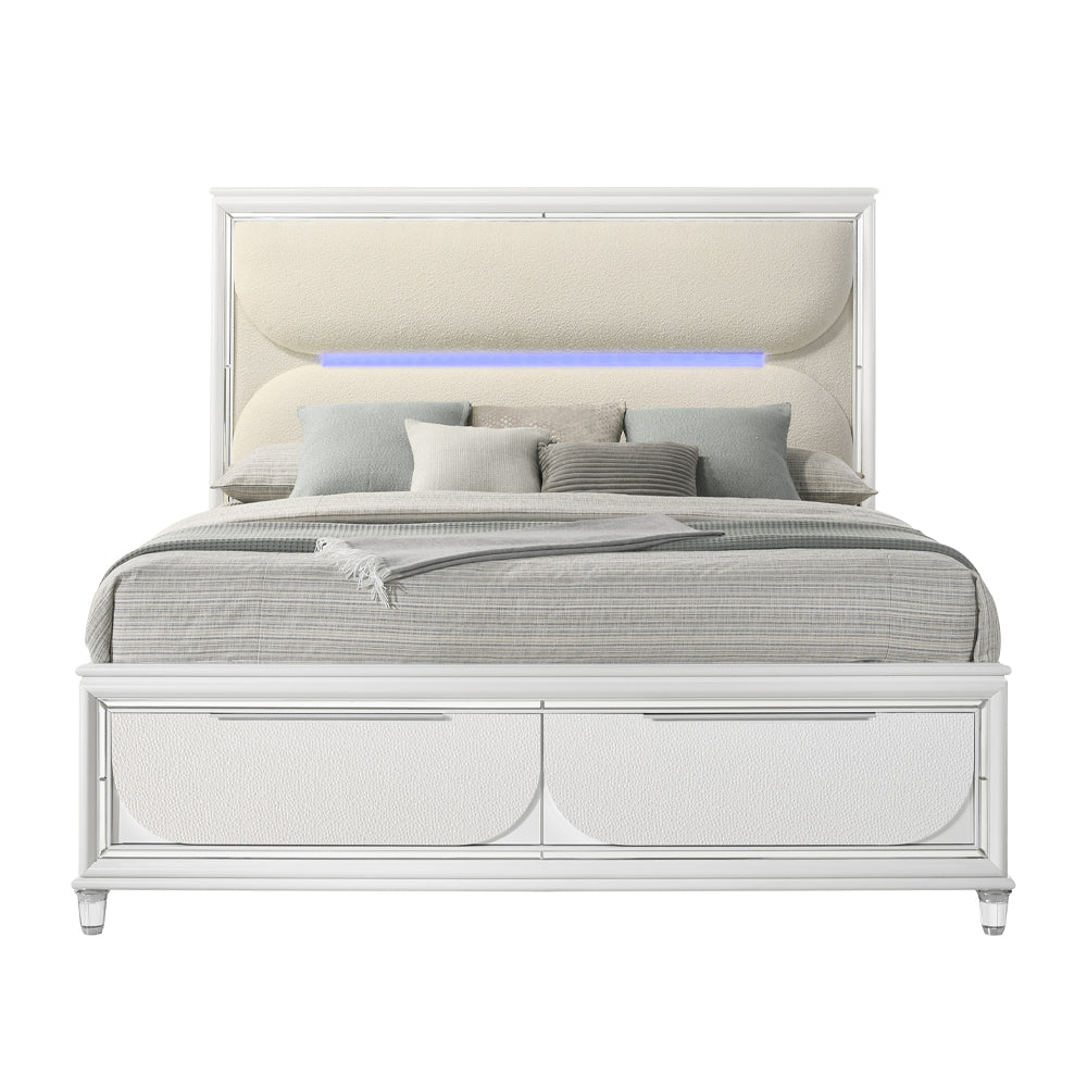 Eastern King Bed w/Storage & LED